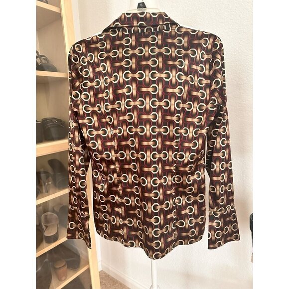 Worthington Stretch Women Office Button‎ Down Shirt. V-neck, collared. Sz. S Blk - Picture 3 of 13